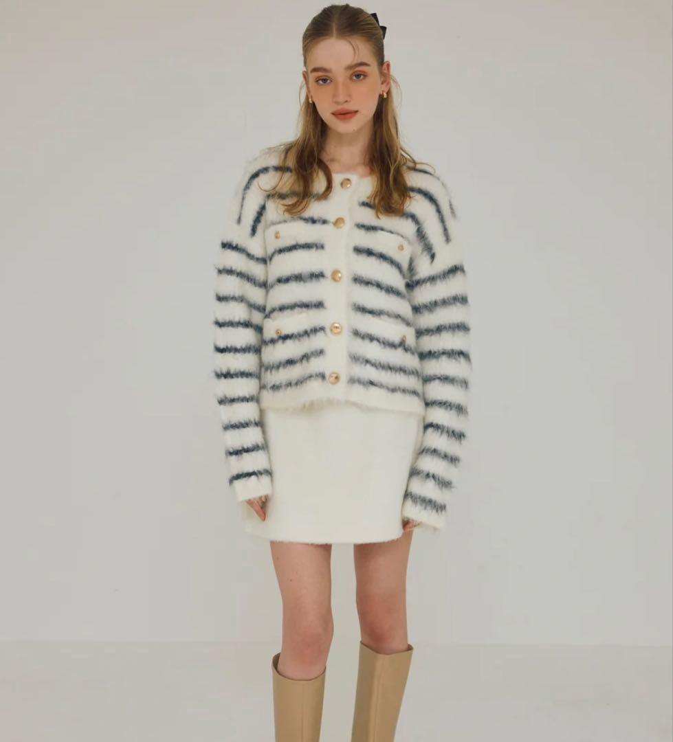 polaura シャギーニットカーディガン