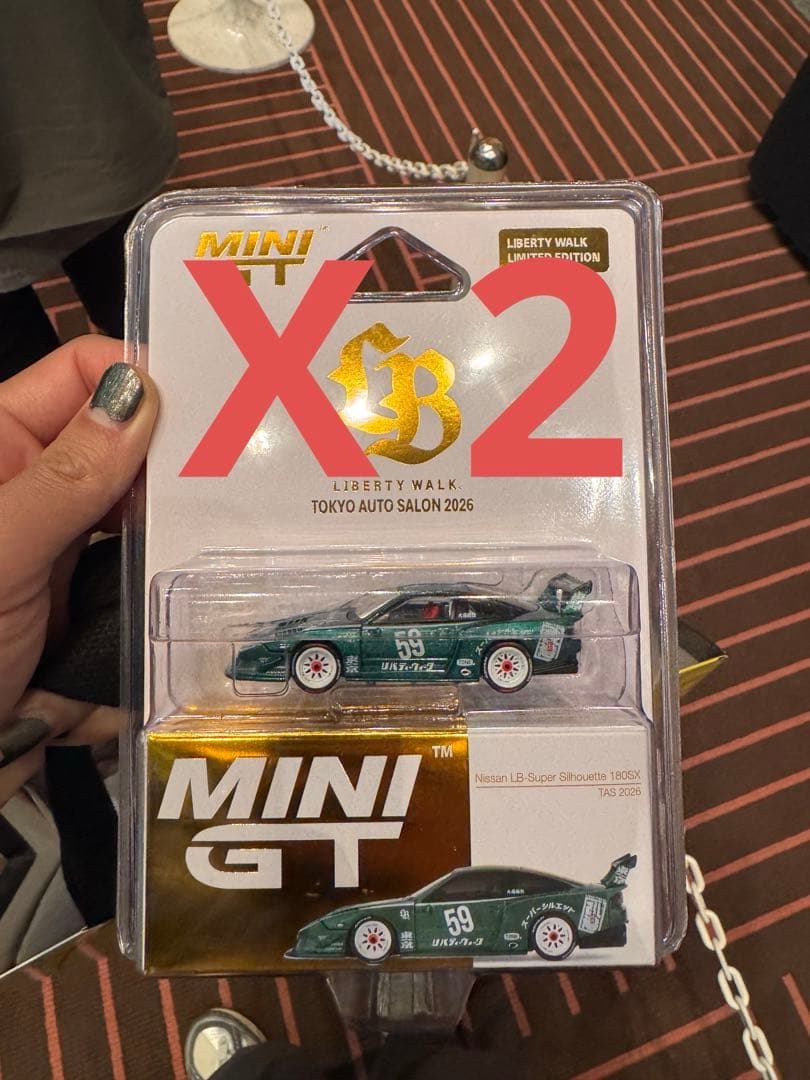 2台セット★MINI GT 日産 180sx LBWK 東京オートサロン★限定 東京オートサロン2026 限定 MINI GT 日産 180sx LBWKリバティウォーク