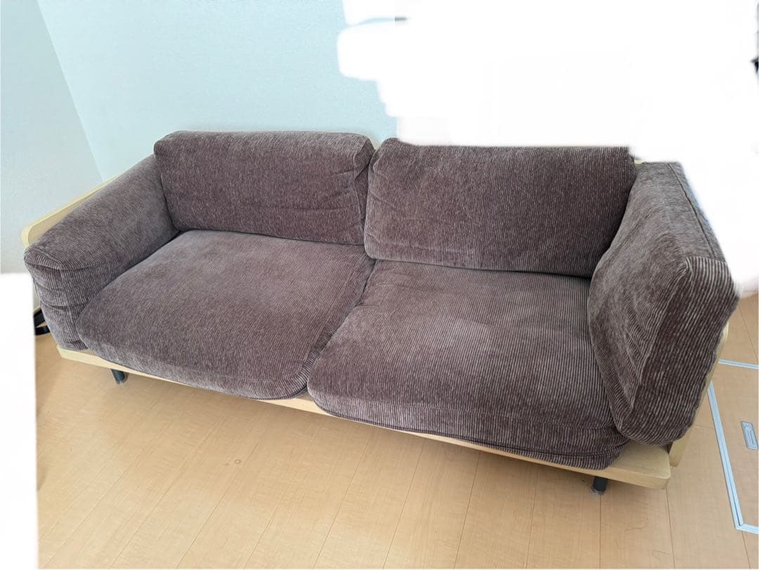 マスターウォール　ブラウン コーデュロイ 2人掛けソファ