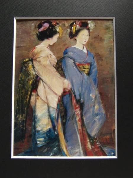 鬼頭　鍋三郎、春装譜、希少な画集より、新品高級額装付、版上サイン入り