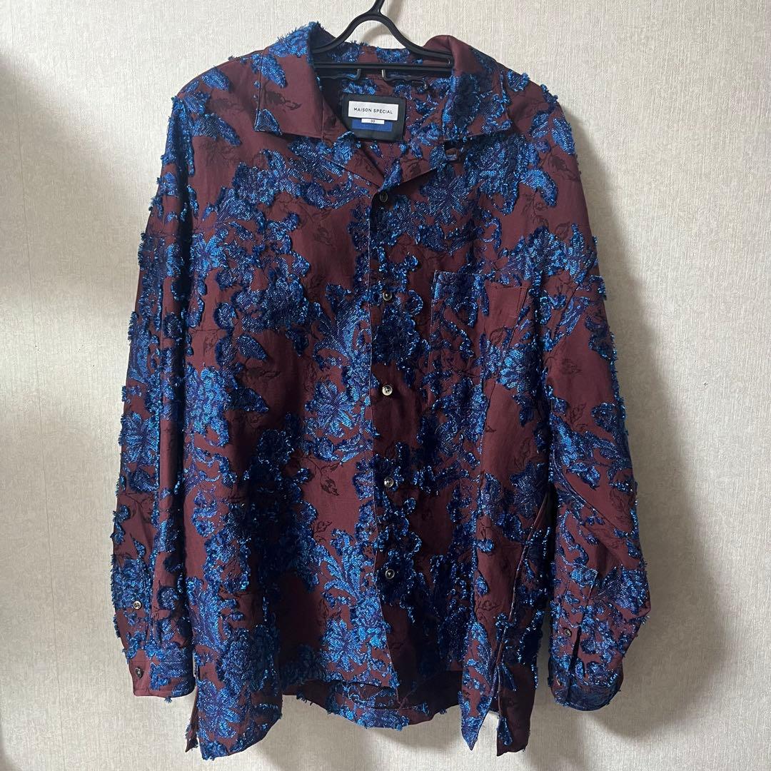 MaisonSpecial リーフジャガードプライムオーバーオープンカラーシャツ