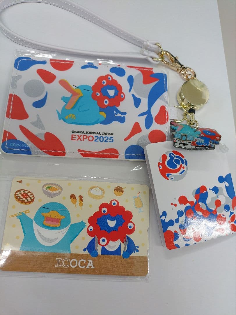 ④万博限定　ICOCA＋合皮パスケースのセット　残高0円