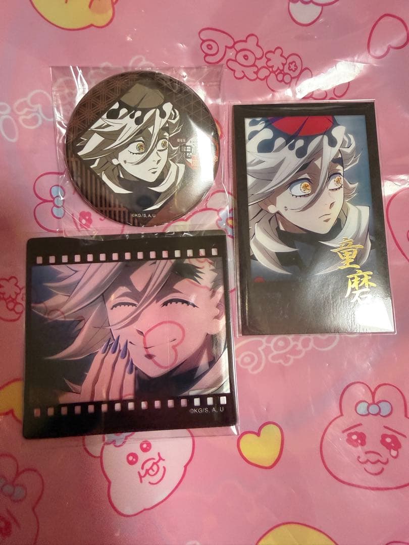 鬼滅の刃 お楽しみくじ ダイニング クリアカード 缶バッジ チェキ 童磨 鬼滅シアター開催記念「鬼滅の刃」シアターダイニング】 お楽しみくじ