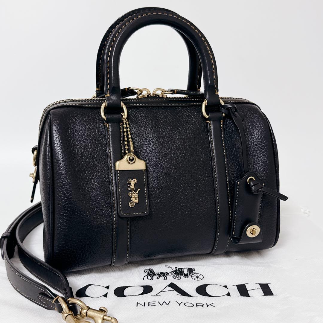 【近年モデル】COACH ルビーサッチェル　2wayバッグ　ブラック　レザー