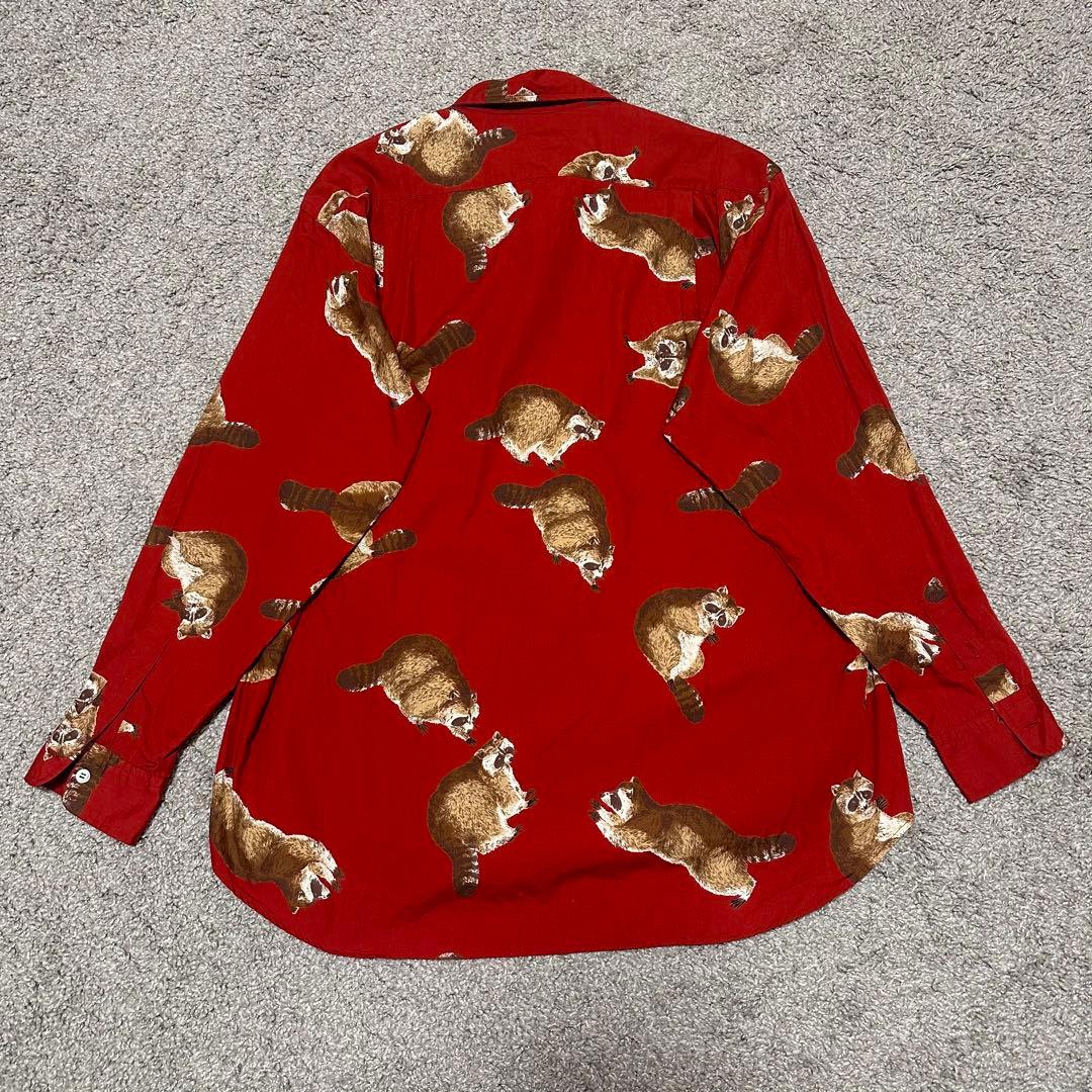 powder レア powder BIG パウダー 長袖シャツ アライグマ柄 総柄 個性