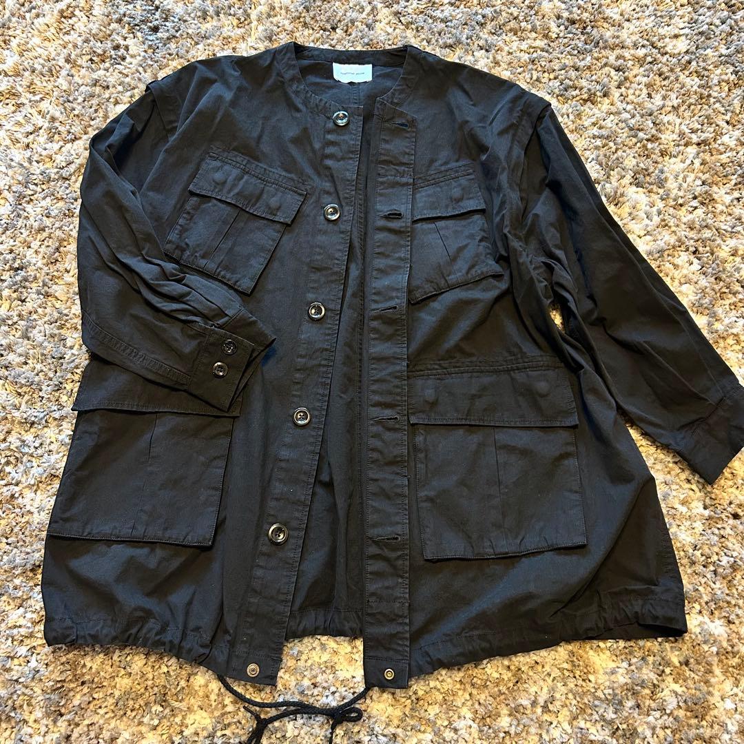 【solamonat poche】ブラック ミリタリージャケット コットン混紡