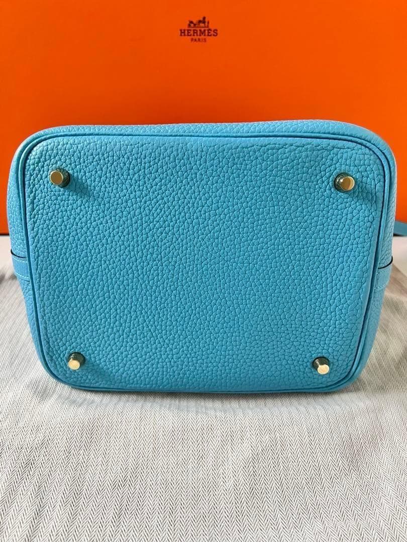 レアカラー☆エルメス ピコタンロックMM ブルーノール Y刻印 ゴールド