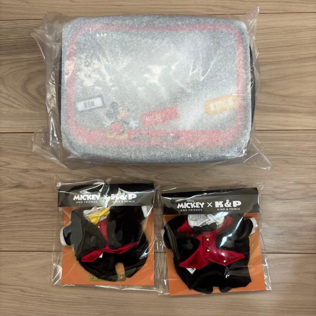 【美品・未使用】 【3点セット】 ミッキー x K&Pはぴぬい衣装セット・バッグ Unisex Mickey x DISNEY 3D Mickey Denim Matelasse Tote shoulder bag