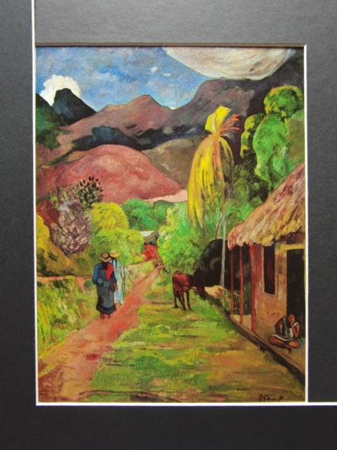 ゴーギャン、【タヒチの道】、希少な画集画、新品高級額 額装付、状態良好