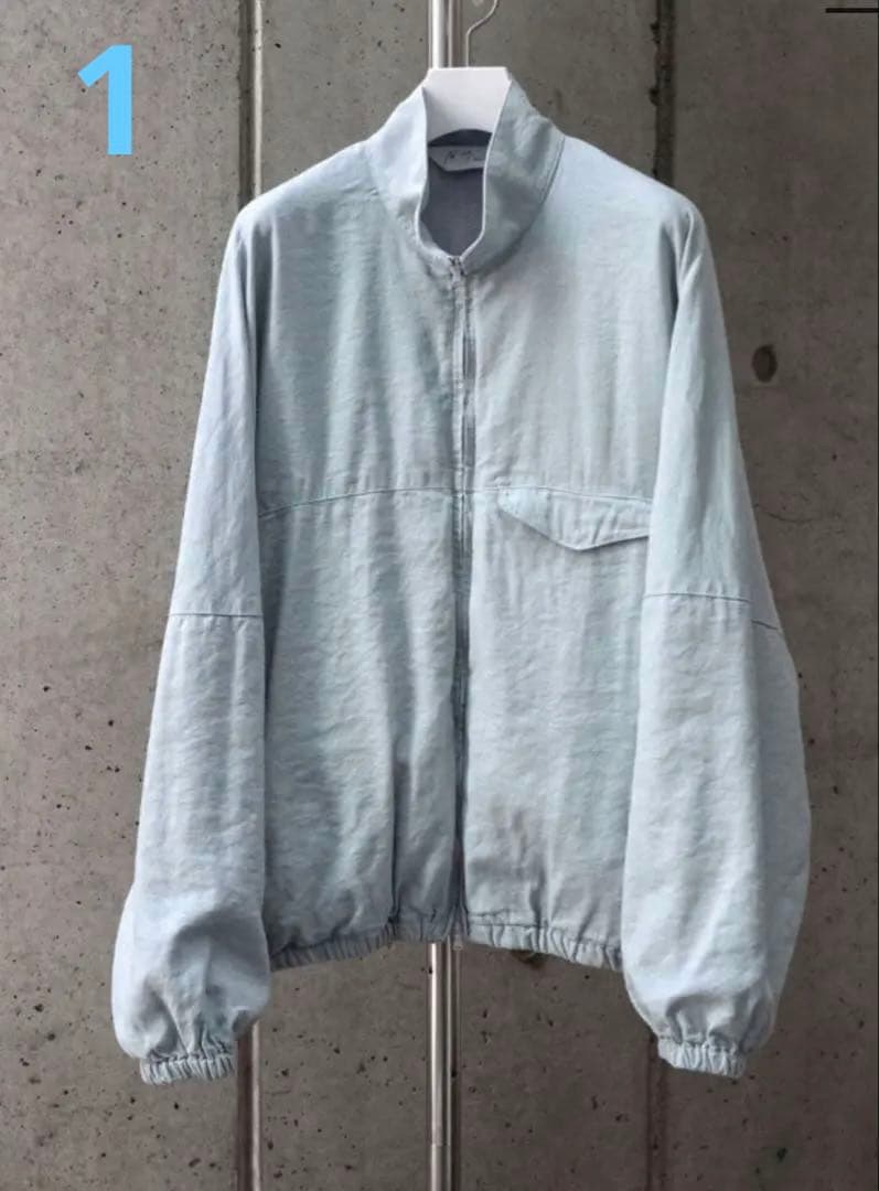 ジャケット・アウター ANCELLM SILK NEP KIMONO BLOUSON sax