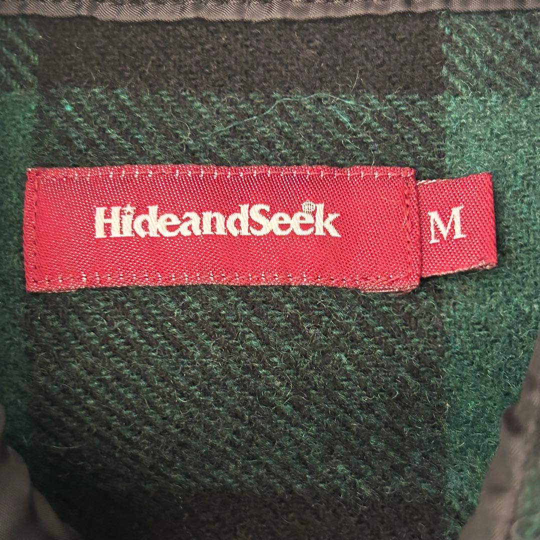 HIDE AND SEEK CHECK CPO JACKET ウール シャツ M