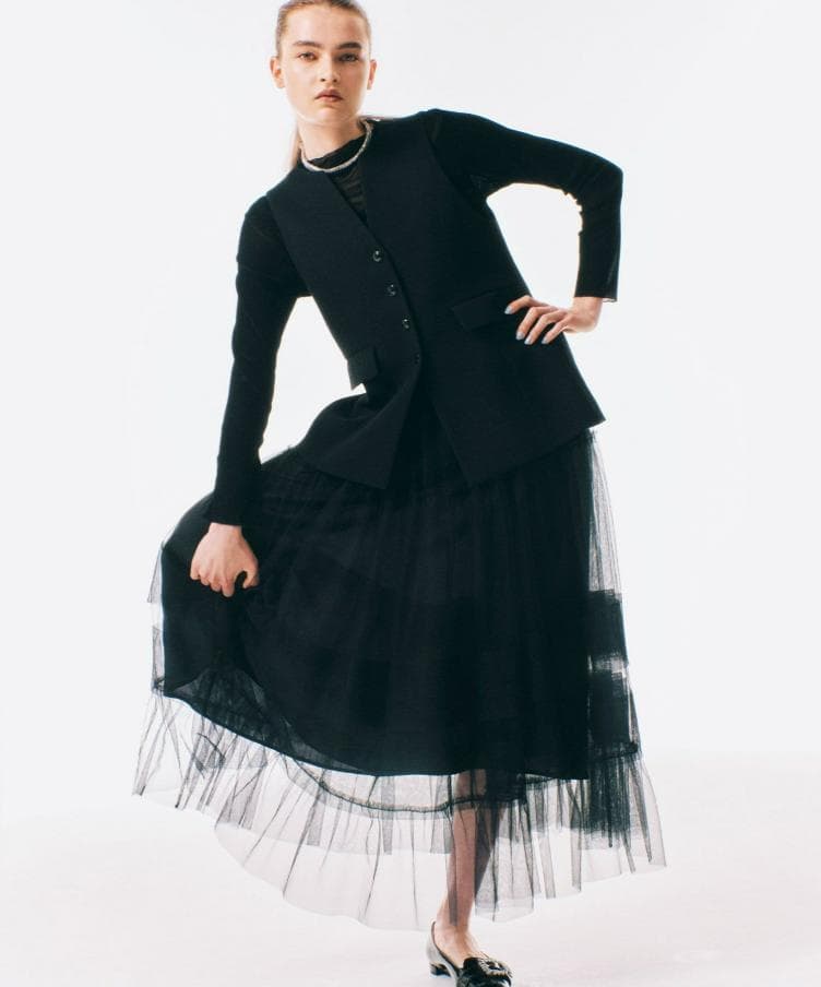 新品同様★’24年★ANAYI/アナイ チュールティアードギャザースカート36