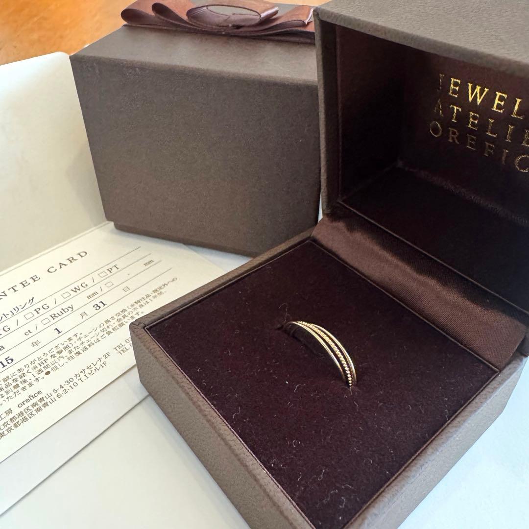 OREFICE K18YG「トリプレット」3連 ミル リング #10