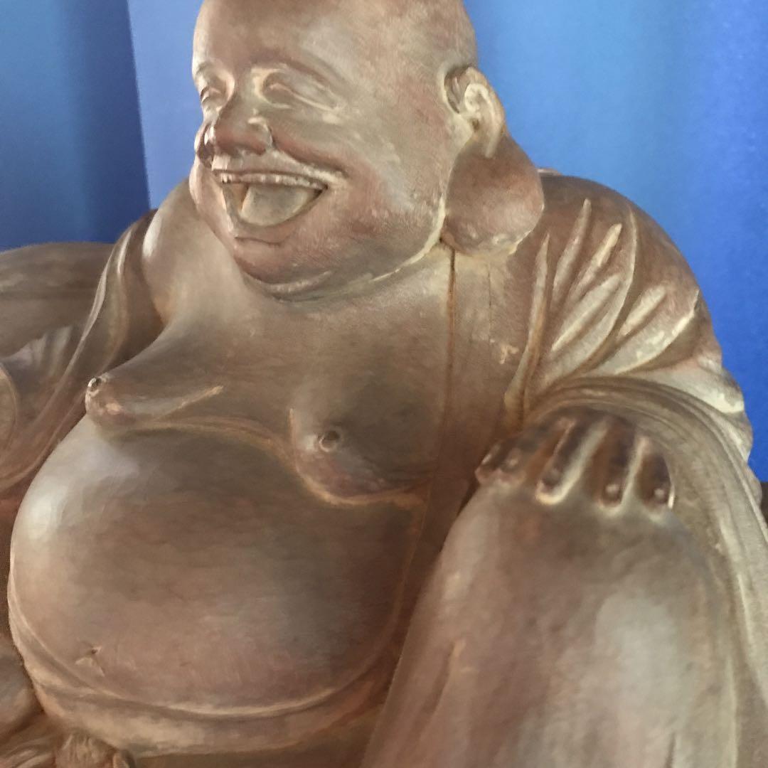 木彫　布袋像？　大黒天像？　加藤　景雲作　大幅値下げ 3daikoku12-main.jpg