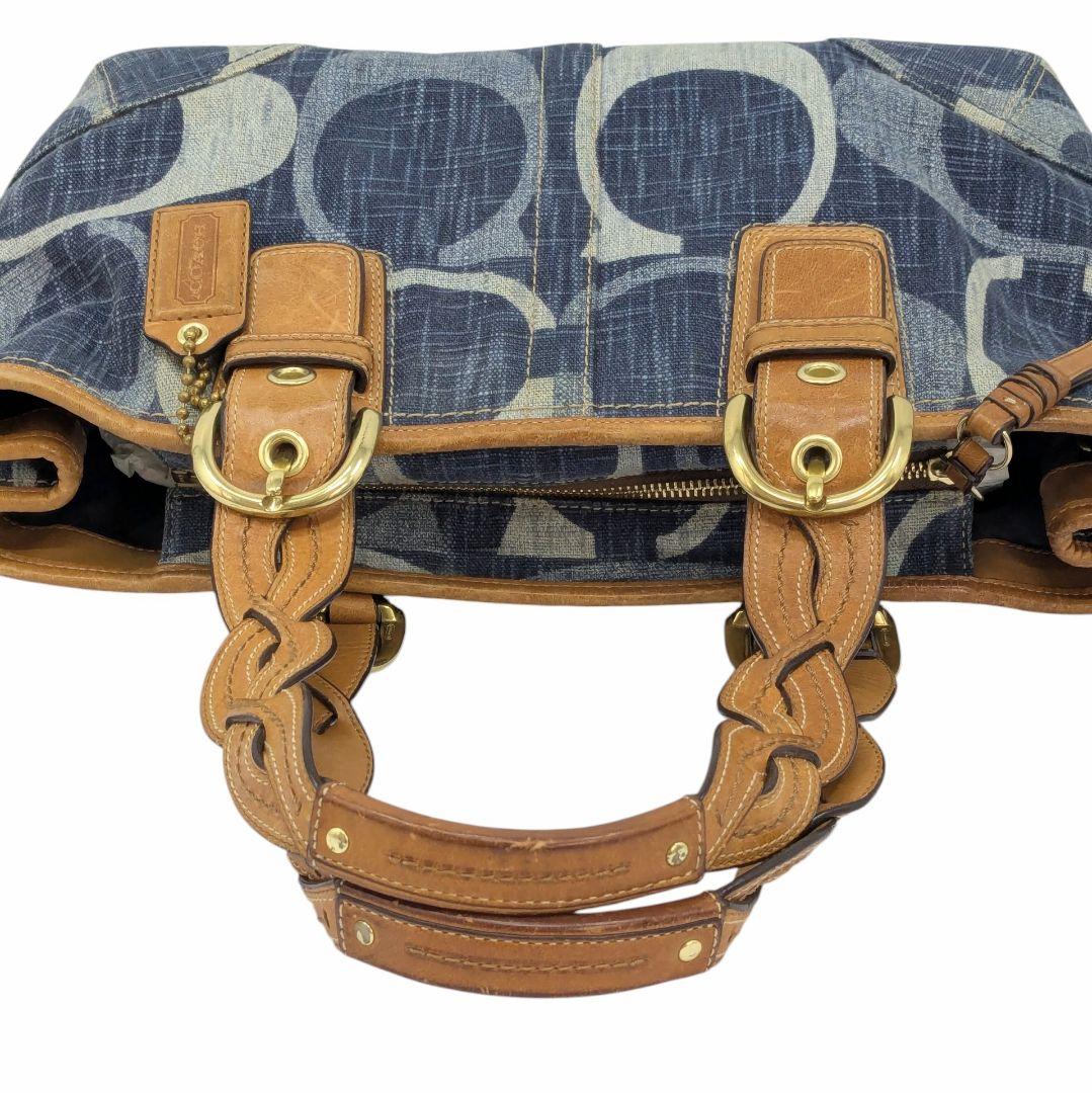 COACH コーチ ハンドバッグ トート 肩掛け デニム シグネチャー
