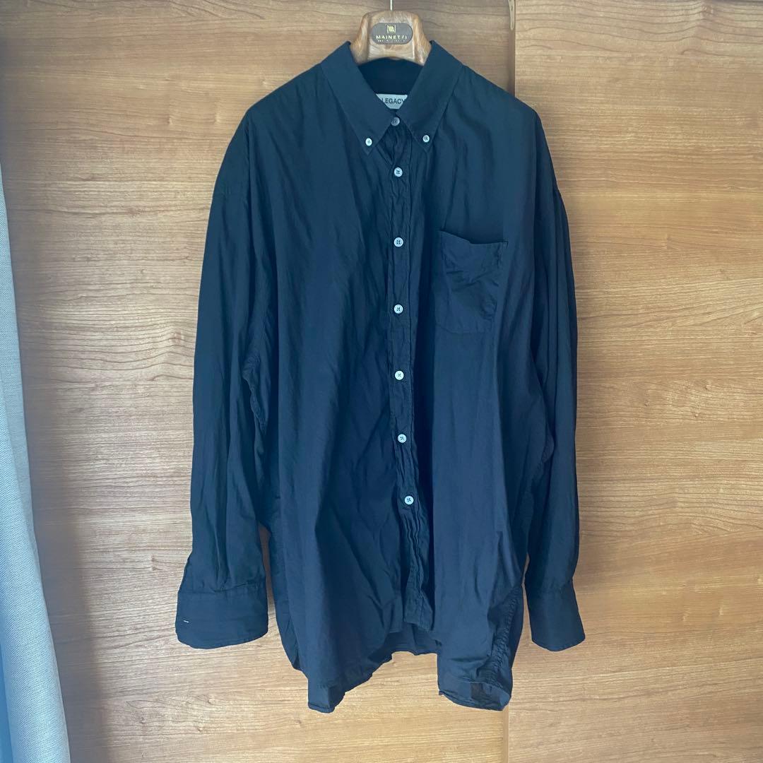 OUR LEGACY 黒 ボタンダウンシャツ OUR LEGACY - 【Last1 Size44】 BORROWED BD SHIRT Black Voile | River
