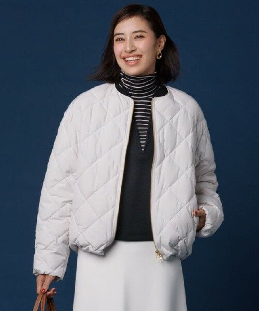 UNFILO×TAION キルティング ショート丈ブルゾン アイボリー Sサイズ