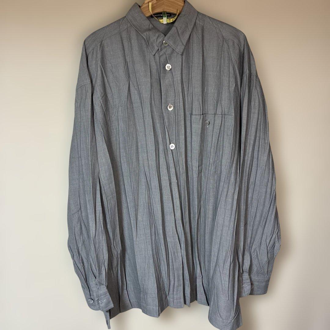 ISSEY MIYAKEヴィンテージ グレー プリーツ加工長袖シャツ