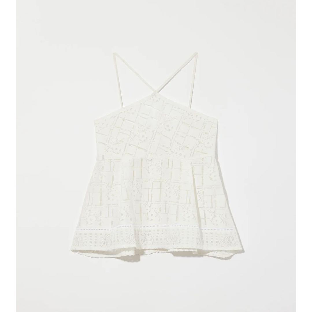 トップス Eaphi / SWITCHING LACE PEPLUM TOPS