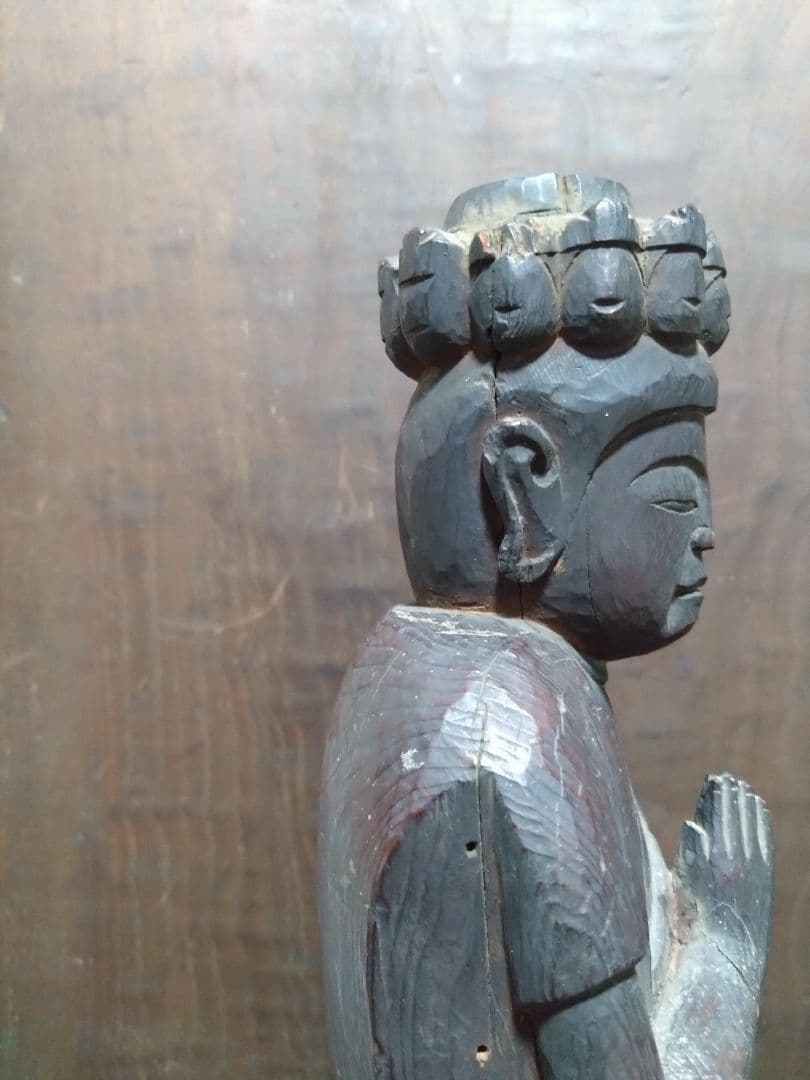 十一面千手観音菩薩立像 仏像神像 木彫 室町時代 金銅仏