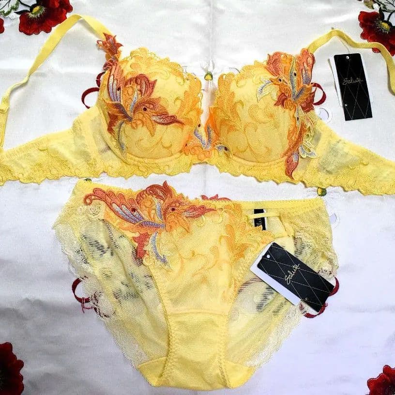 新品・タグ付き☆ワコール☆サルート☆９２G・火の鳥☆ＹＥ☆Ｄ７５＆ショーツＬ