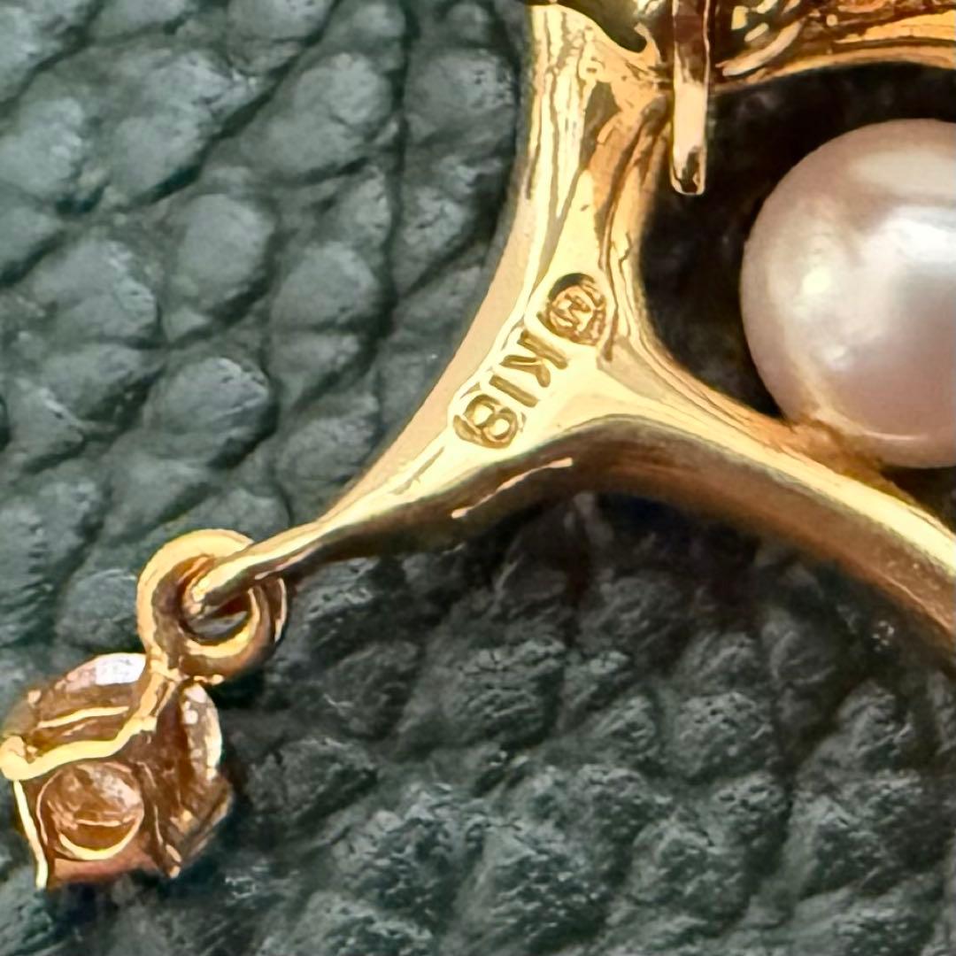 ミキモトK18アコヤパールダイヤ 幸福の木 ブローチ兼ペンダントトップ