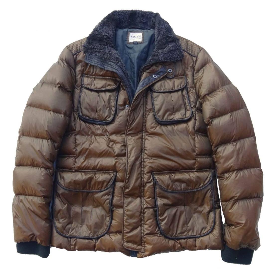 アルマーニ コレツィオーニ ARMANI リアルダウンジャケットファー付き