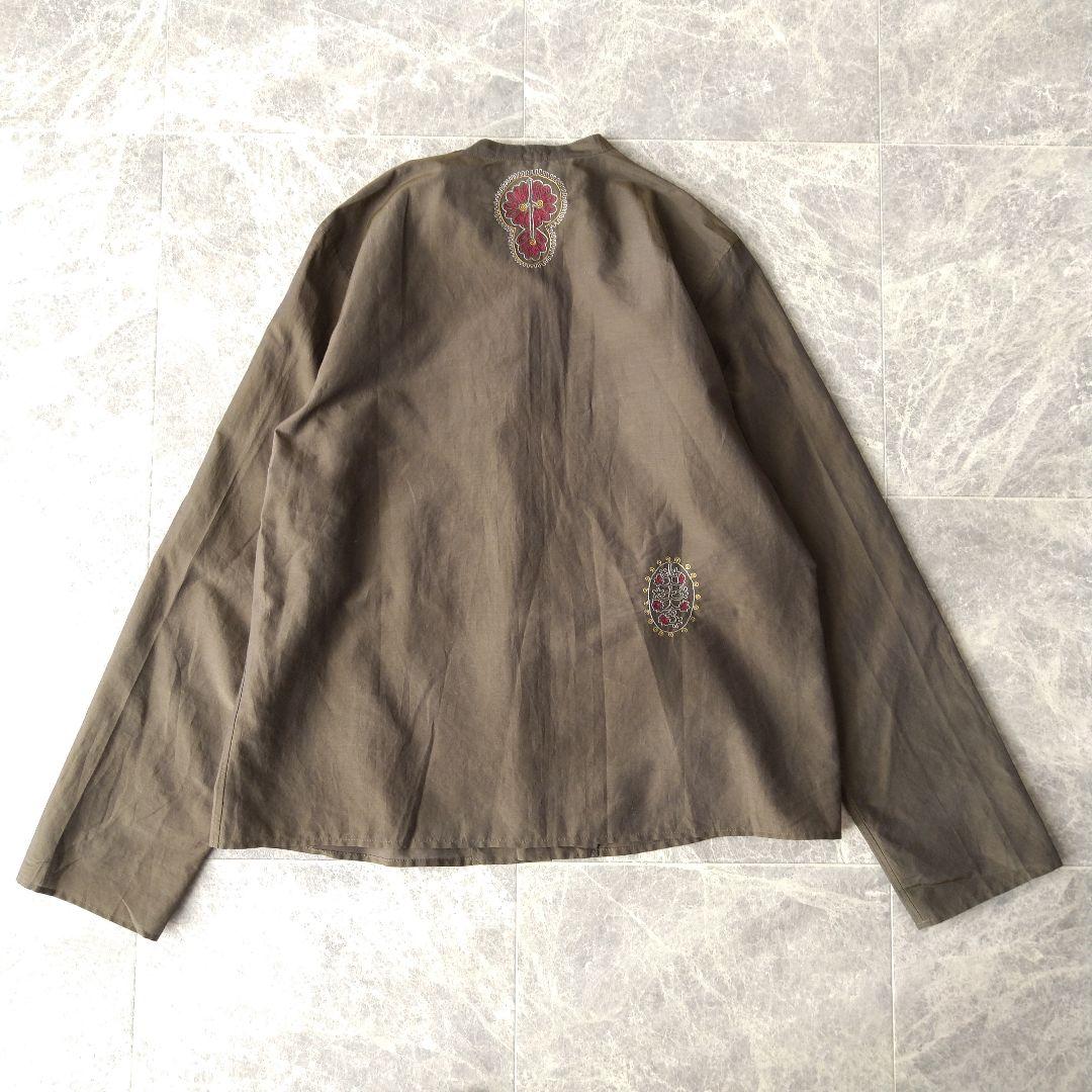 002 シエラシエラ様 ヨーガンレール シルク混 刺繍 スタンドカラー ブラウス