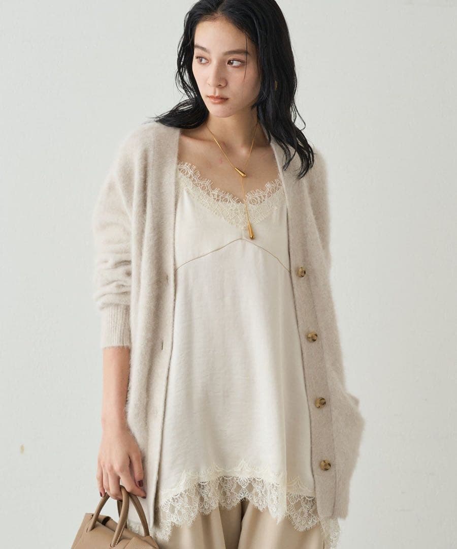 【新品未使用】LOUNGEDRESS レースキャミ アイボリー