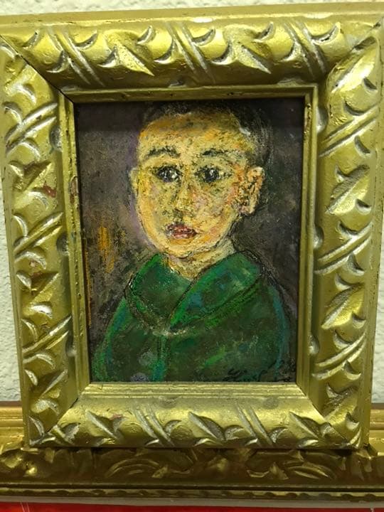 空飛ぶ画家糸川裕志の文英像 長男の肖像画、サムホール