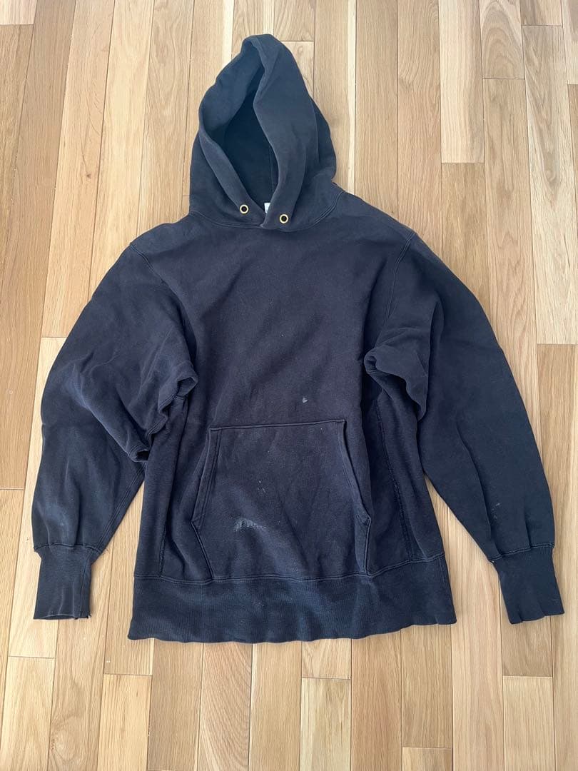 チャンピオン　リバースウィーブ　90年代　刺繍タグ USA製　ブラック　目無し