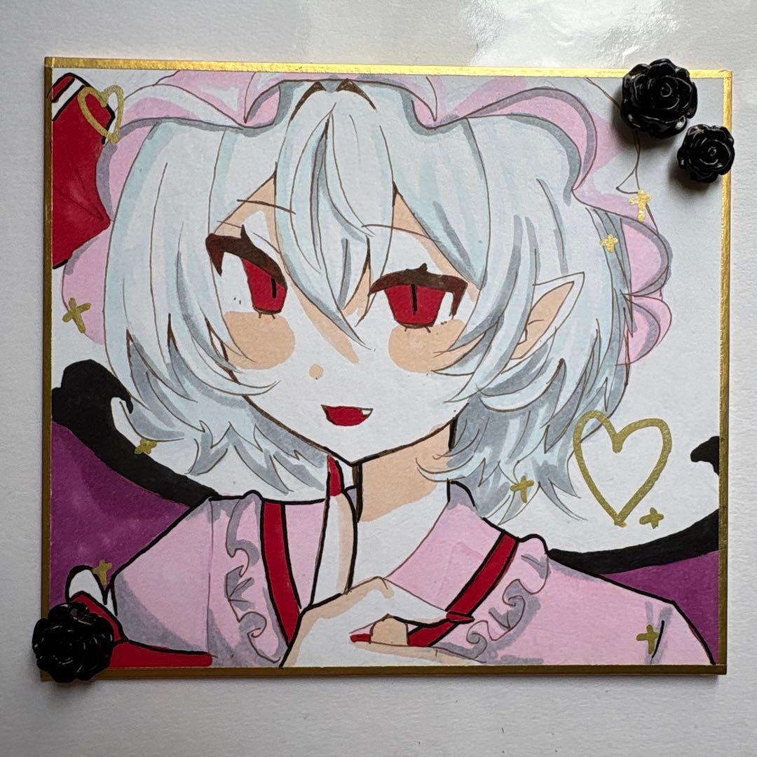 東方 project レミリア・スカーレット イラスト 色紙 - メルカリ