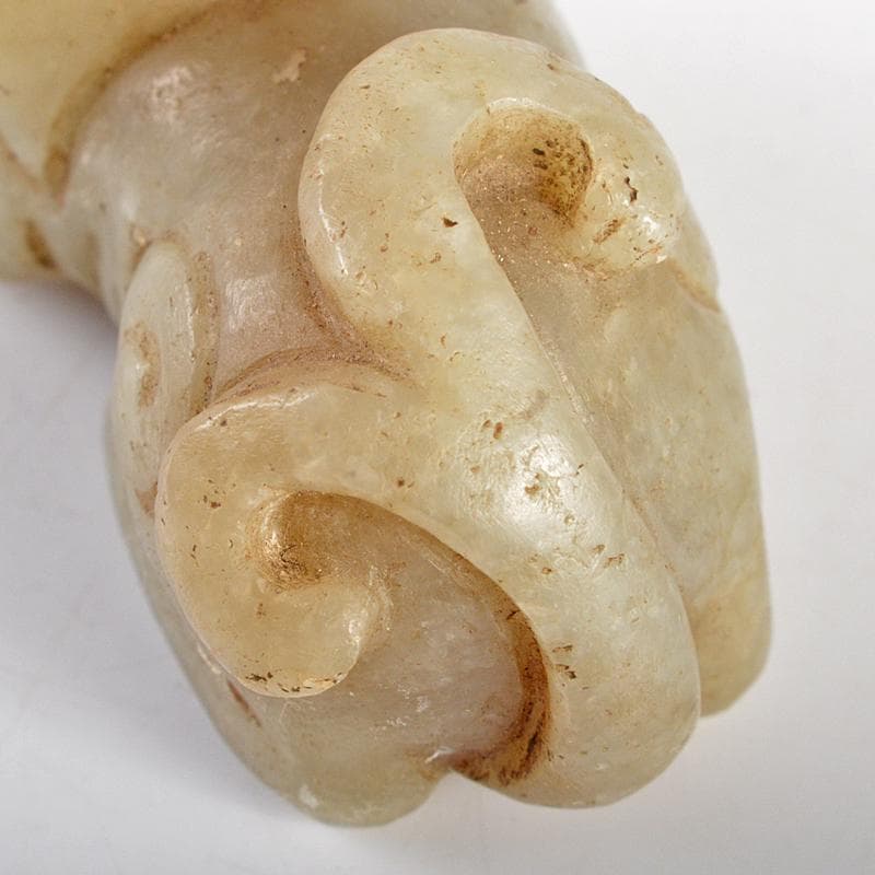 中国 玉石彫刻 神獣 紙鎮 置物 C R5411