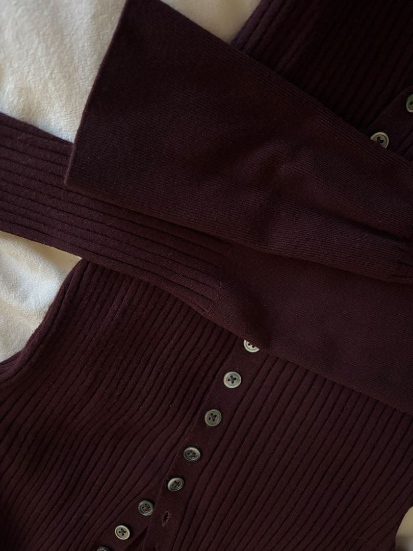 imperf / Long Sleeve Rib Cardiga - メルカリ