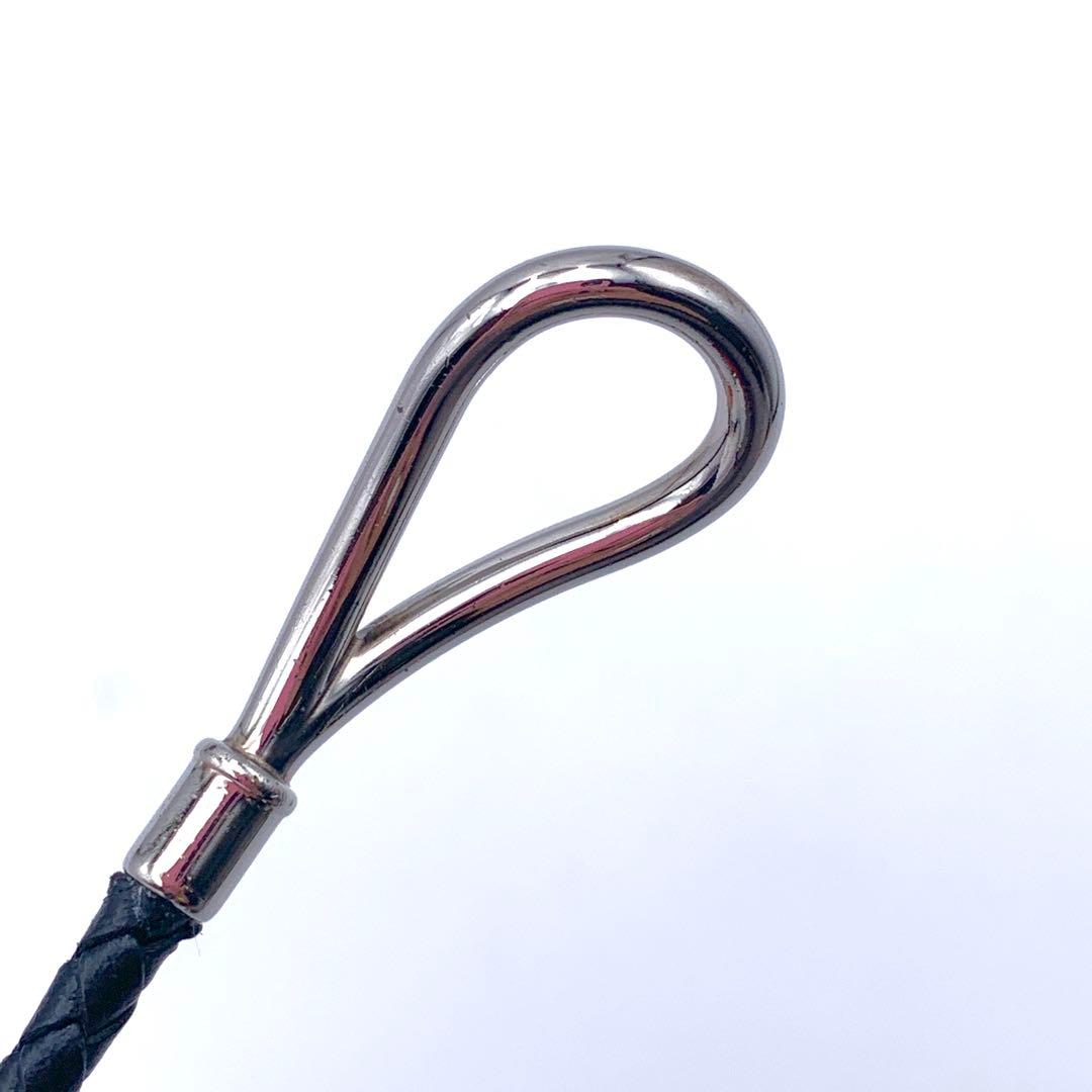 エルメス ジャンボ チョーカー 編み込み2連ブレス シルバー 黒レザー