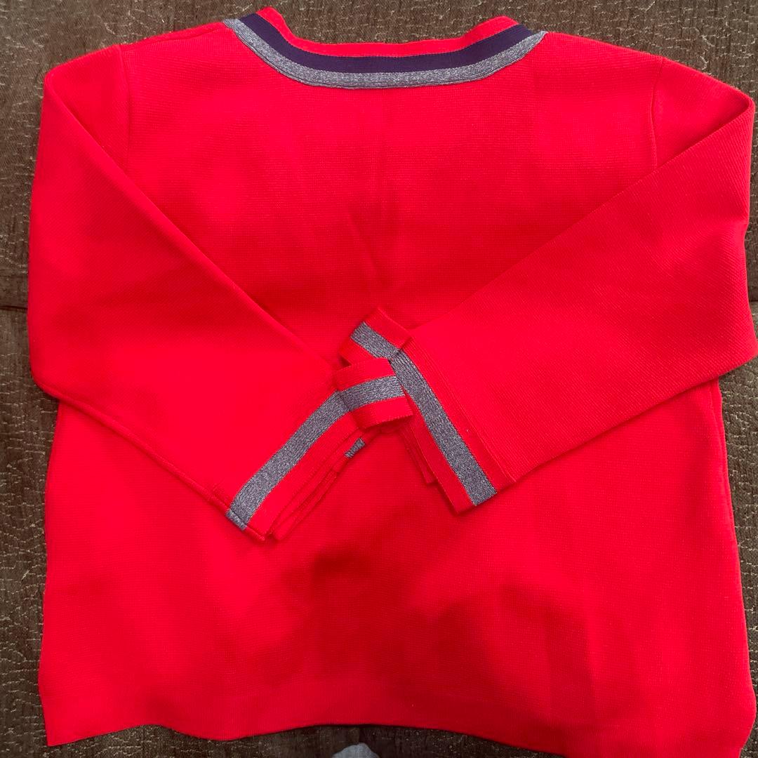 戸田恵梨香着用 グレースコンチネンタル 配色ラインニットトップ 赤