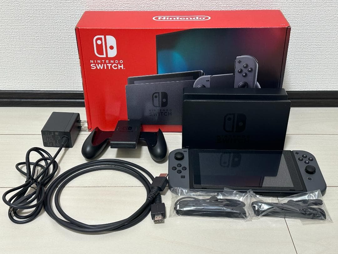 Nintendo Switch 本体 グレー バッテリー強化版 128GB付き