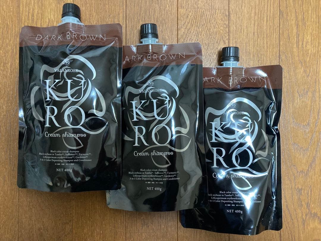 KURO クリームシャンプー ダークブラウン 400g x3個