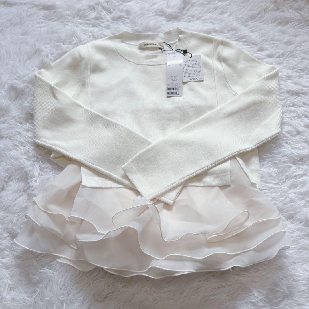 COCO DEAL ✳︎ ペプラムブラウスレイヤードニット