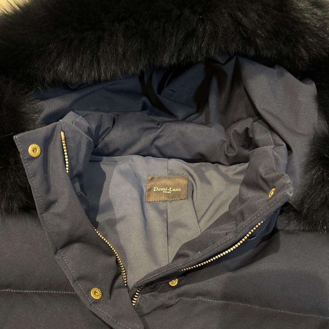 Demi-Luxe BEAMS ファー 河田フェザー ダウンコート ネイビー40 - メルカリ