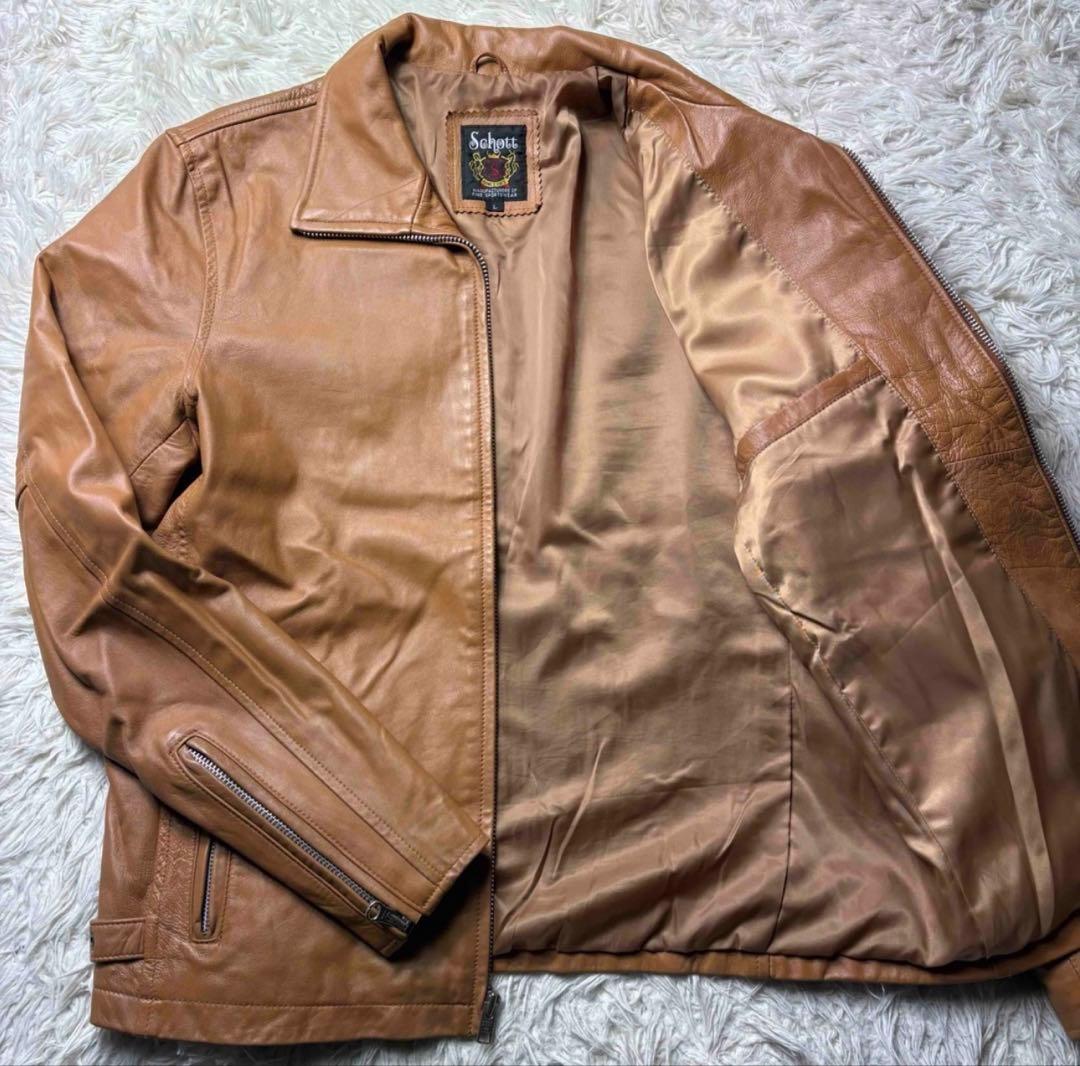 希少　Lサイズ　ショット　Schott ラムレザージャケットシングル ロゴ刺繍 楽天市場】【クーポン配布中】ショット SCHOTT 643 当店別注 襟付き