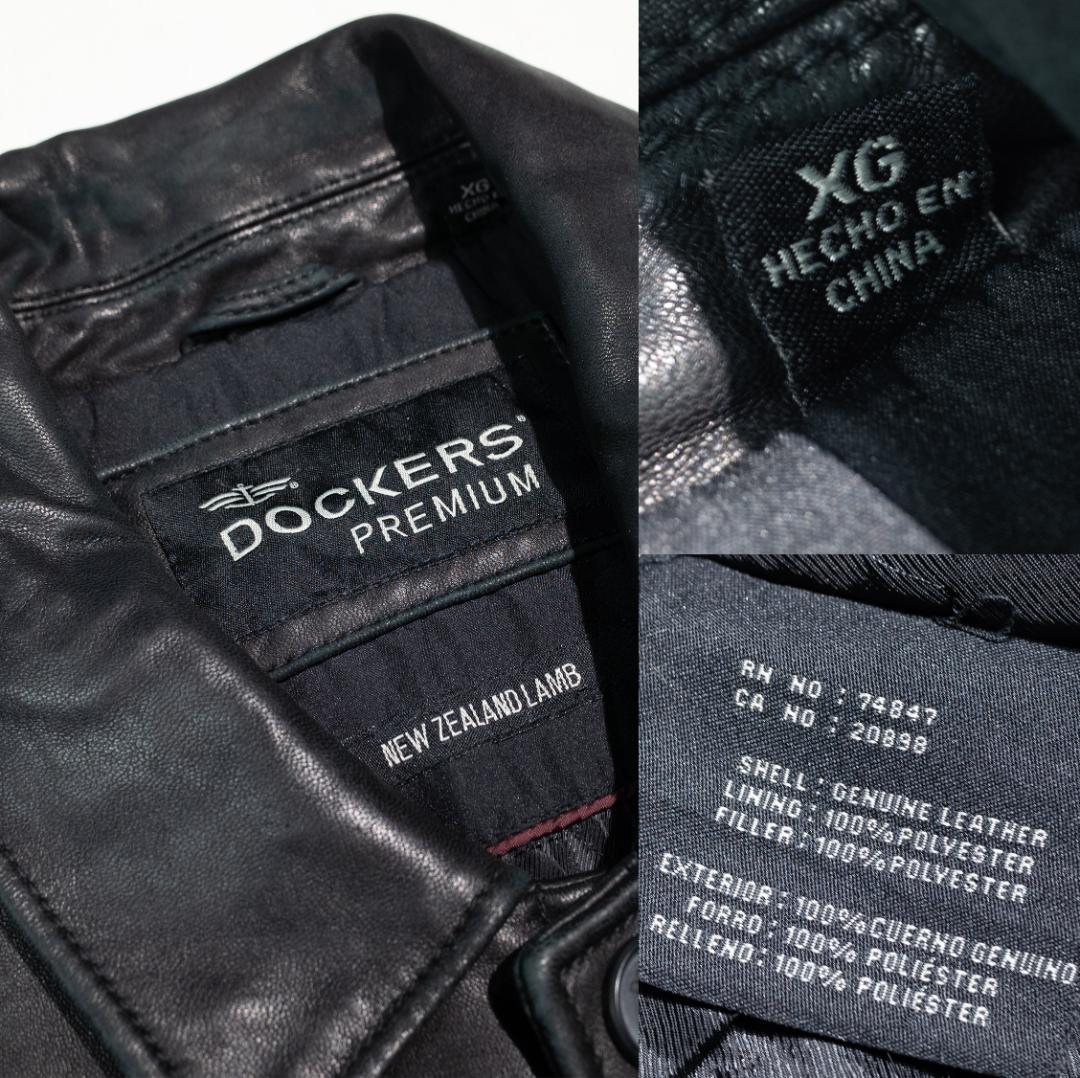 00s 00s Dockers Premium ラムレザー カーコート XL 黒 dockers short