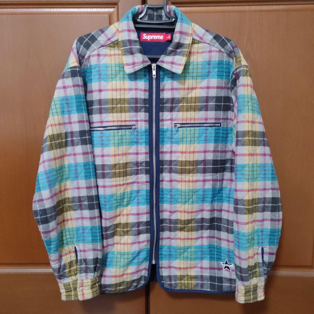 Supreme チェック柄 ジップアップ シャツ M