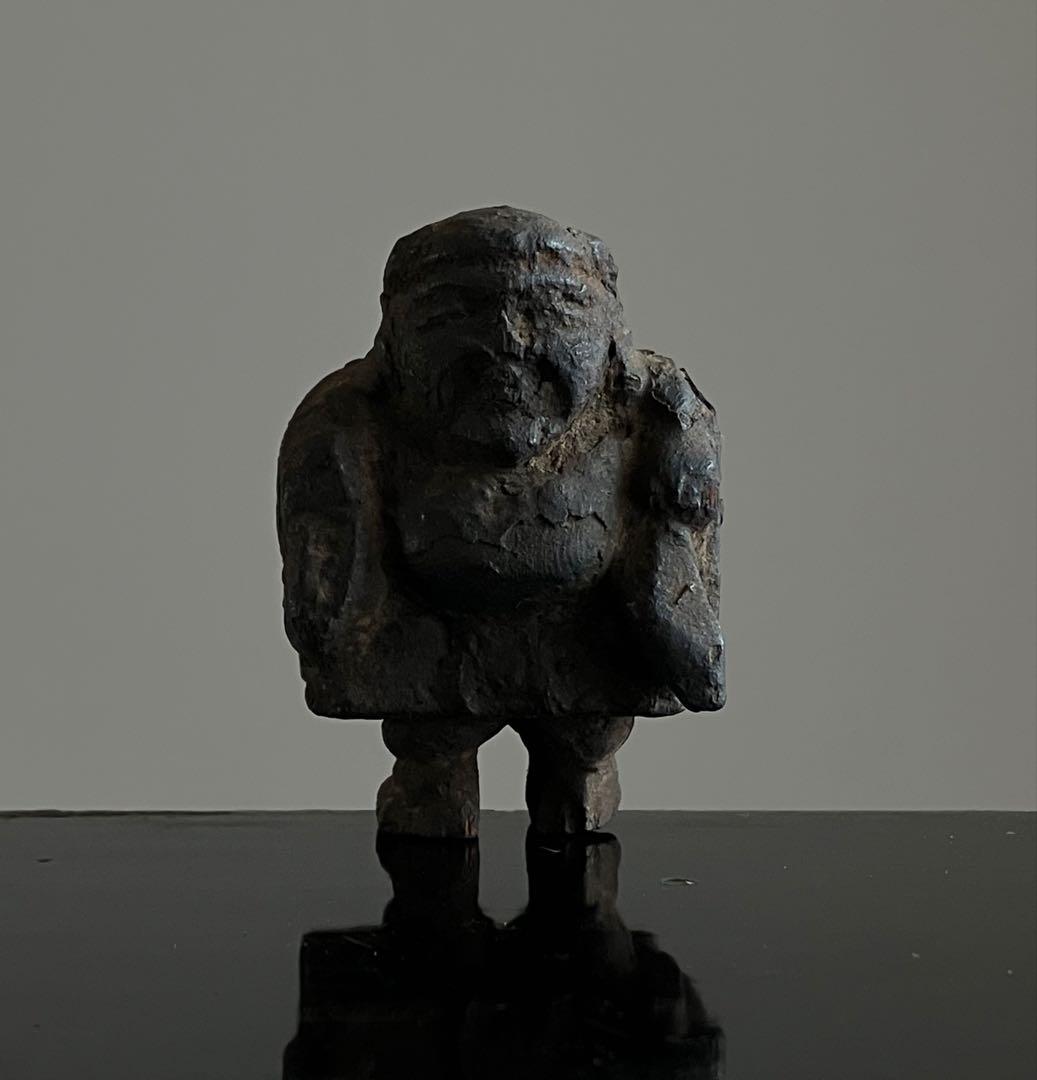 古い大黒天像 木彫 江戸後期〜明治頃 約6㎝】民藝七福神仏像骨董郷土