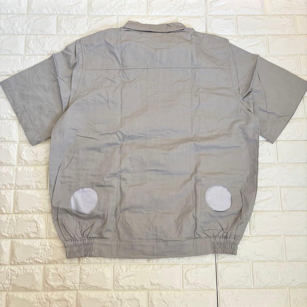 フルセット【ファンバッテリー付 グレー2色 4XL 半袖 綿】空調服 空調