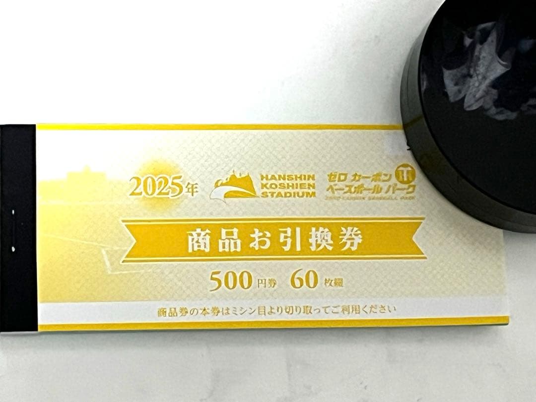 2025年　阪神甲子園球場　商品お引換券　500円券×60枚綴　30000円分①