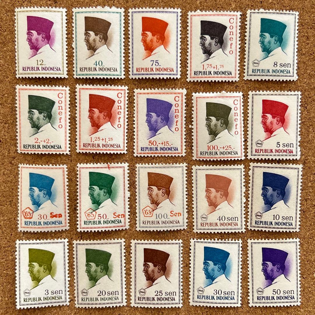 海外 外国切手 インドネシアの切手 スハルト大統領 20種 未使用美品