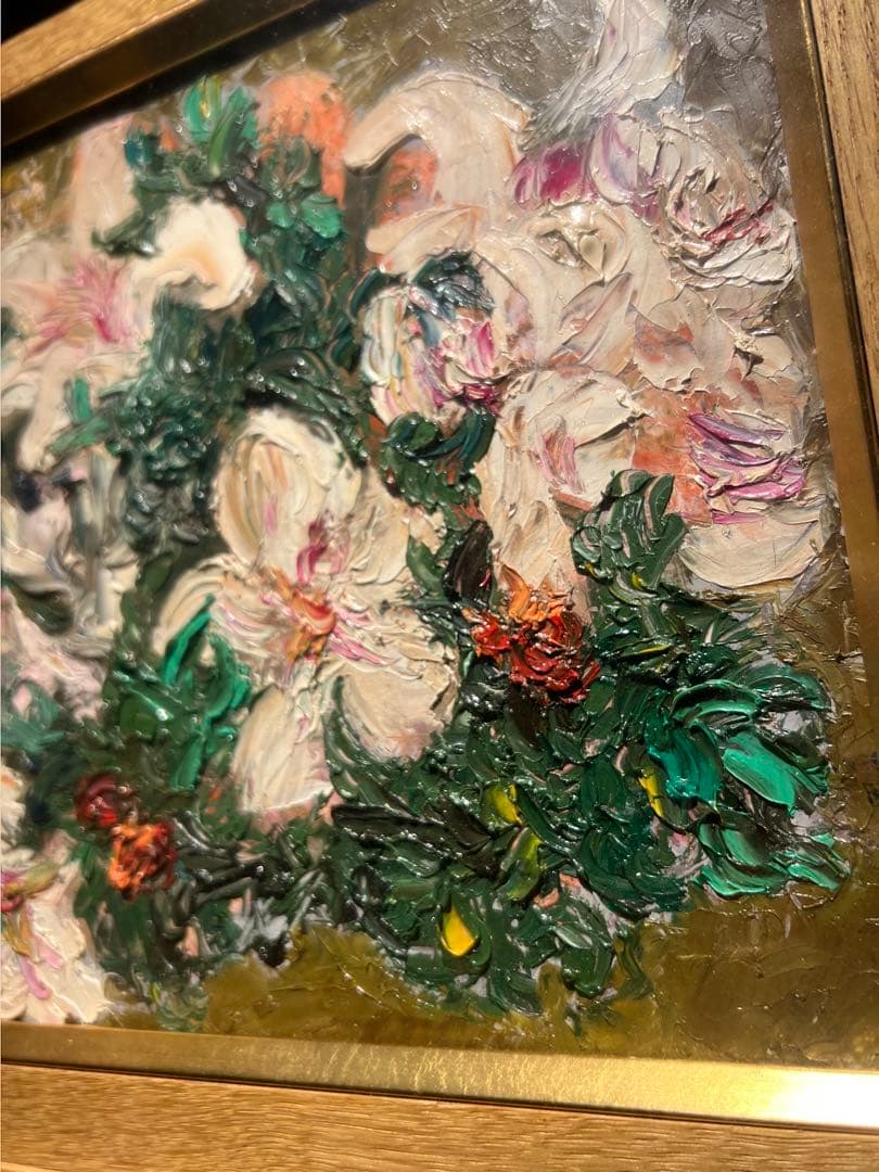 他の人発送×肉筆油彩画　【百合】