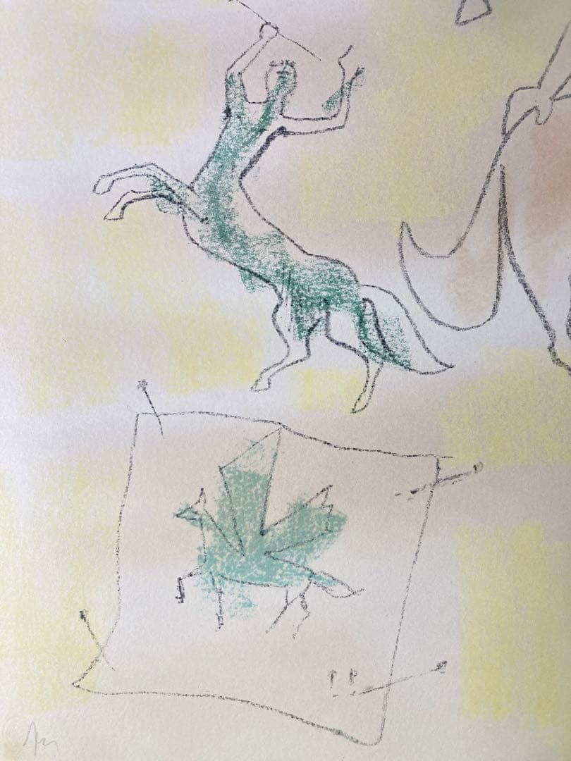 真作】ジャン・コクトー リトグラフ 直筆サイン ギャラリーシール 版画