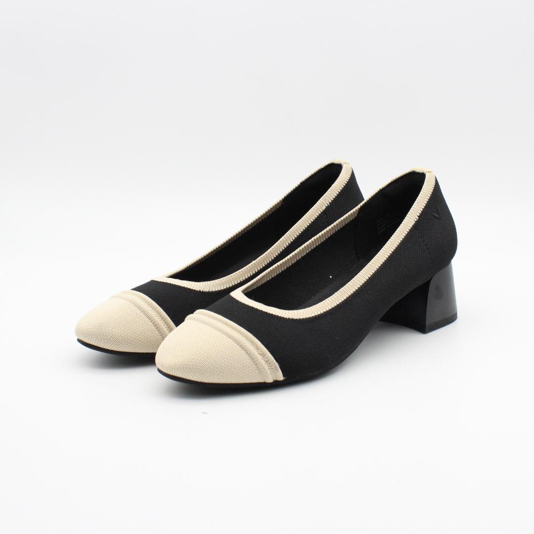 58■新品♪VIVALA ラウンドトゥチャンキーヒールパンプス(36半)